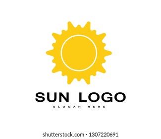 Sun logo and symbols Vector illustration 