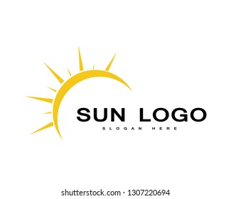 Sun logo and symbols Vector illustration 
