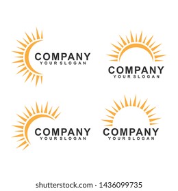 sun logo template design vector