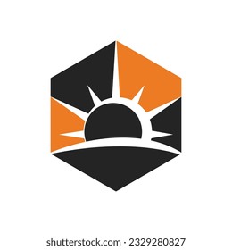 plantilla de logotipo de sun. Identidad de la marca Ilustración de iconos. Ilustración aislada y plana. Gráfico vectorial
