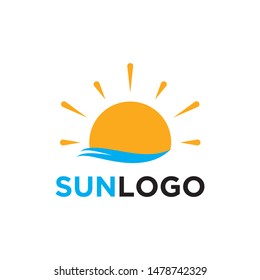Sun logo template. Summer logo illustration.