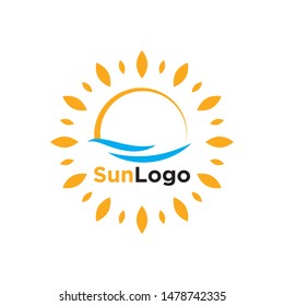 Sun logo template. Summer logo illustration.