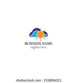 Sun logo template vector icon illustration