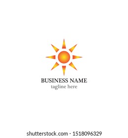 Sun logo template vector icon illustration