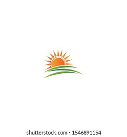 Sun logo template vector icon illustration
