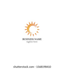 Sun logo template vector icon illustration