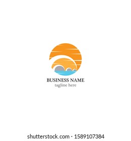 Sun logo template vector icon illustration