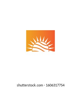 Sun logo template vector icon illustration