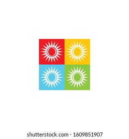 Sun logo template vector icon illustration