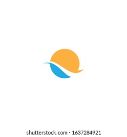 Sun logo template vector icon illustration