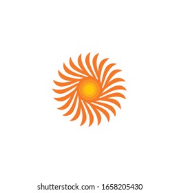 Sun logo template vector icon illustration