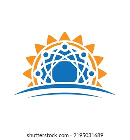 Diseño de icono vectorial de plantilla de logotipo de Sun