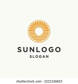 Sun logo template vector illustration design