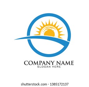 Sun logo vector art design template