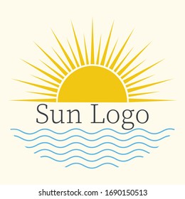 Sun logo. Vector design Template.