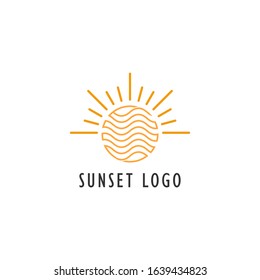 Sun logo vector or sun flower template 