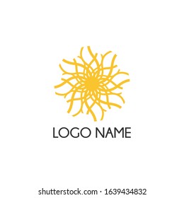 Sun logo vector or sun flower template 