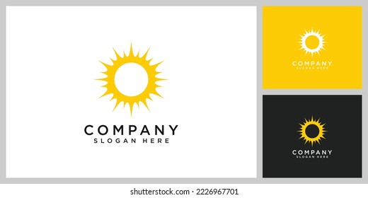 sun logo vector icon design linear