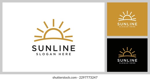 sun logo vector icon design linear