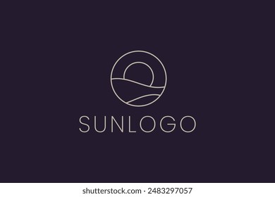 ilustración del icono del Vector del logotipo de sun