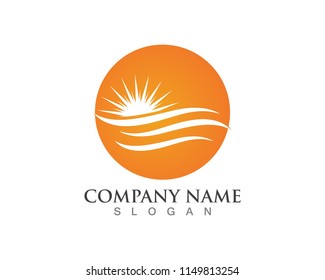 sun logo vector icon template