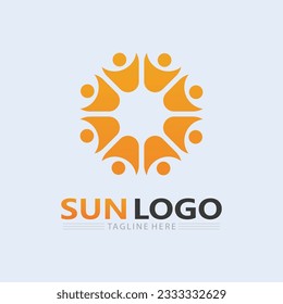 Diseño de la plantilla de logotipos de iconos para el logotipo de Sun y la ilustración del vector