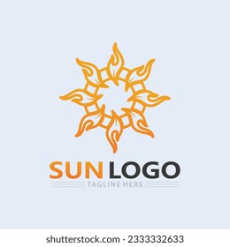 Diseño de la plantilla de logotipos de iconos para el logotipo de Sun y la ilustración del vector