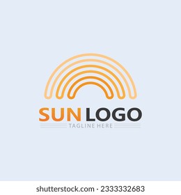 Diseño de la plantilla de logotipos de iconos para el logotipo de Sun y la ilustración del vector