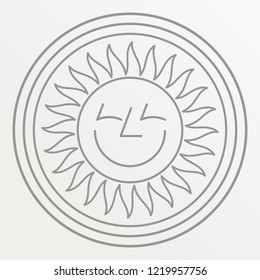 Sun logo vector illustration on grey background