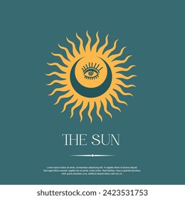 Sun logo vector with retro style