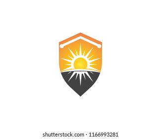Sun logo vector template
