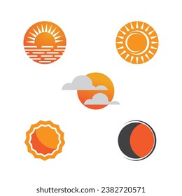 Sun logo vector template and symbol design