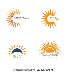 Sun logo vector template and symbol design