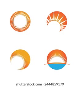 Sun logo vector template symbol design