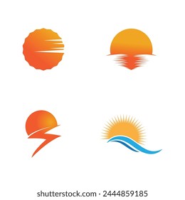 Sun logo vector template symbol design