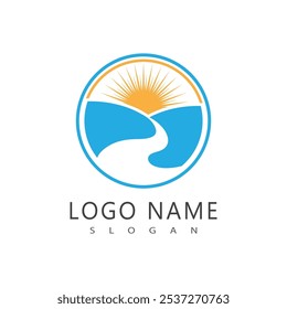 Sun logo vector template symbol design