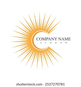 Sun logo vector template symbol design