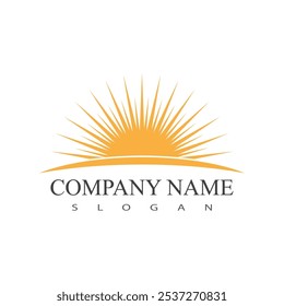 Sun logo vector template symbol design