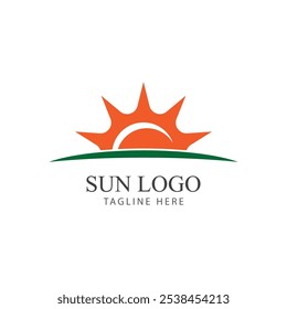 Sun logo vector template symbol design