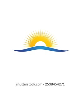 Sun logo vector template symbol design