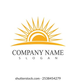 Sun logo vector template symbol design