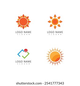 Sun logo vector template symbol design