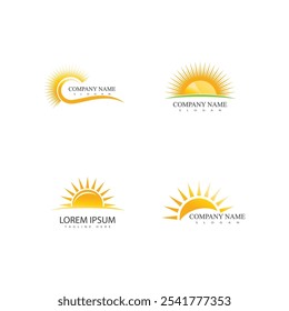 Sun logo vector template symbol design