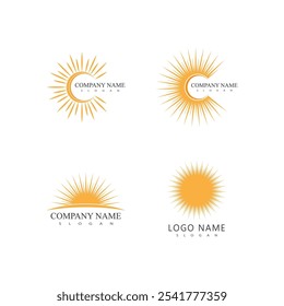 Sun logo vector template symbol design