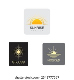 Sun logo vector template symbol design