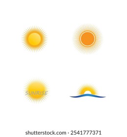 Sun logo vector template symbol design