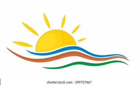 sun Logo with a wave.
