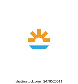 Sun Logo With Waves, Sun Wave Logo Can Be Used Stock Vector 