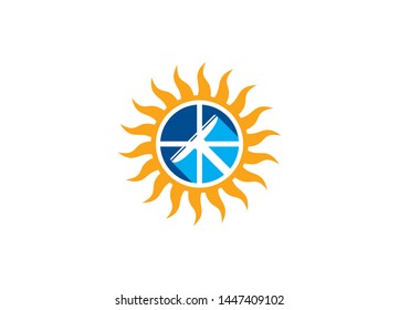 Sun logo, Windows logo, Windows cleaning logo.