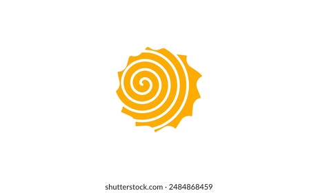 sun logo, yellow isolated silhouette